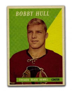 bobby hull 1958-59 topps 66 chicago black hawks rookie hockey card
