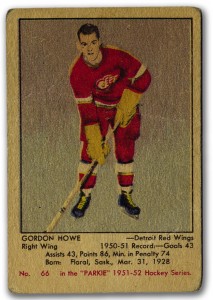 1951-52 parkhurst gordie howe rookie card detroit red wings