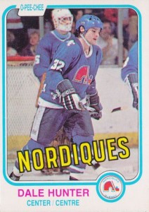 dale hunter rookie card dale hunter hockey card quebec nordiques