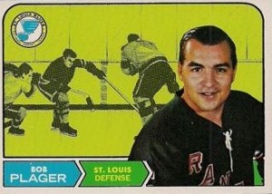 bob plager 1968-69 topps rookie hockey card