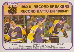 1981-82 o-pee-chee los angeles kings triple crown line rb